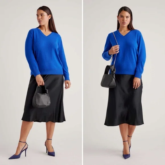 Quince Italian Leather Mini Bow Mini Shoulder Bag Pebbled Crossbody Gold Chain - Picture 12 of 14